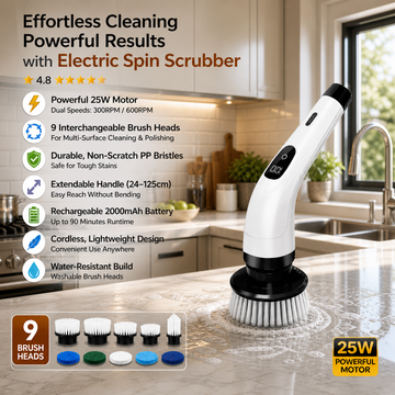Electric Spin Scrubber for Bathroom Cleaning